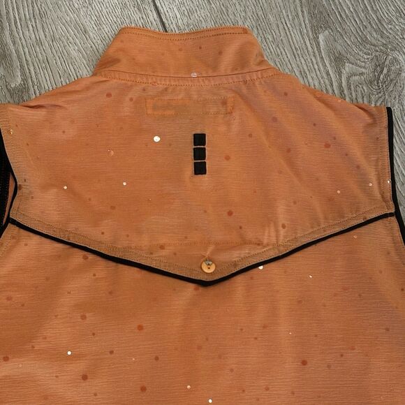 Jamie Sadock Women’s Medium Orange Shimmer Sleeveless Top Zip Golf Polo - Picture 7 of 7